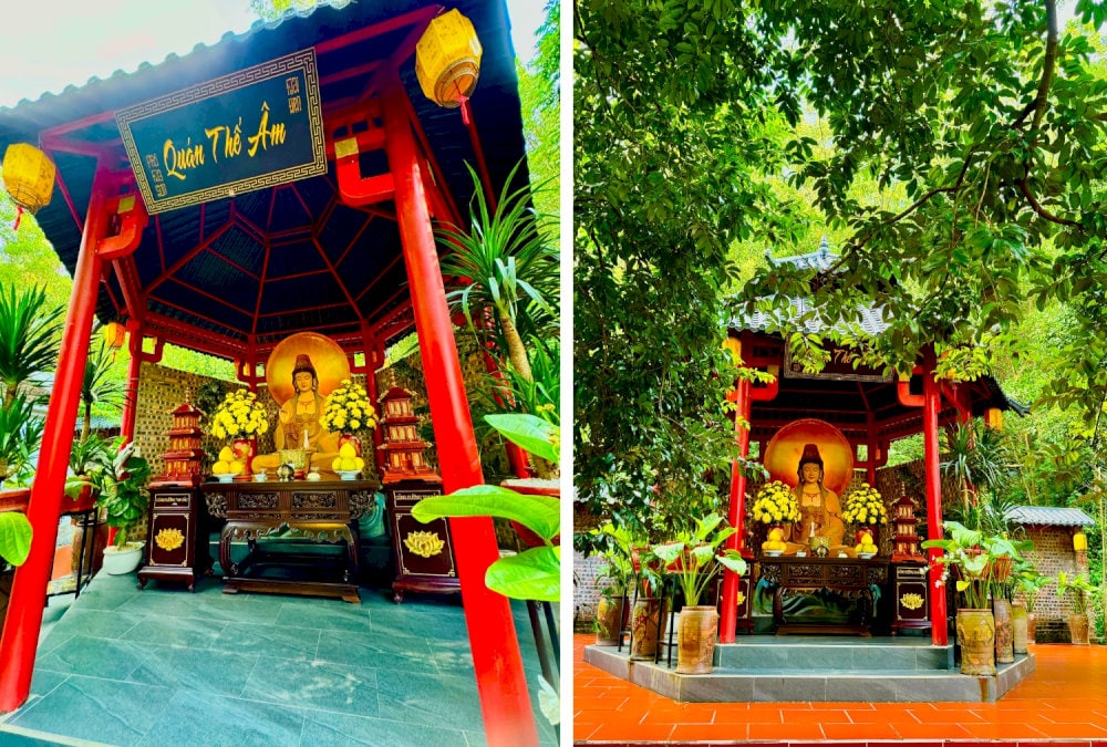 Còn bên phải là điện thờ Quan Âm Bồ Tát